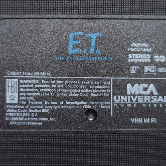 E.T. The Extra-Terrestrial (VHS, 1982) THX Digitally Remastered VHS & DVD - Picture 4 of 16